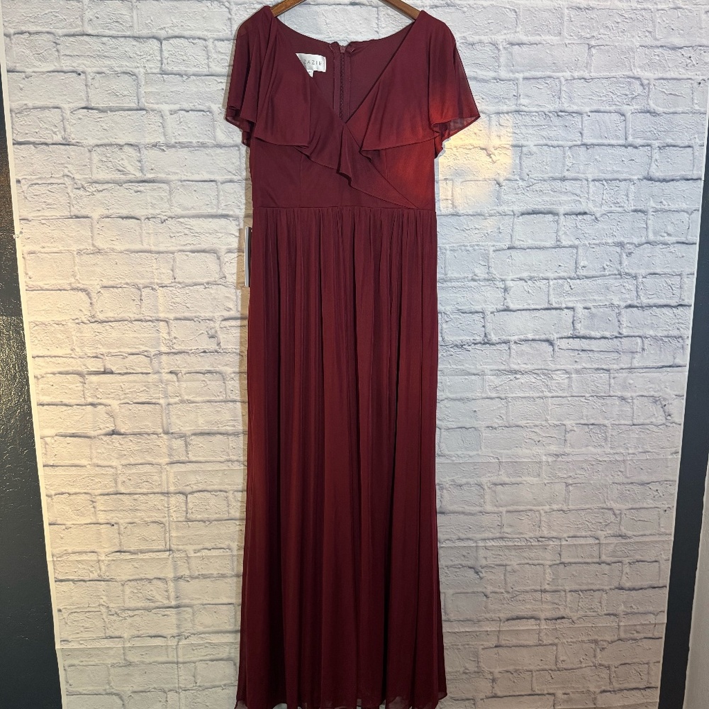 NWT Azazie Jael Maxi Dress in Cabernet